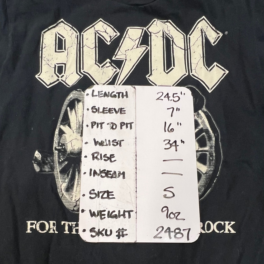 AC/DC For Those About To Rock Cannon Graphic T-Shirt Black Small - Picture 4 of 4
